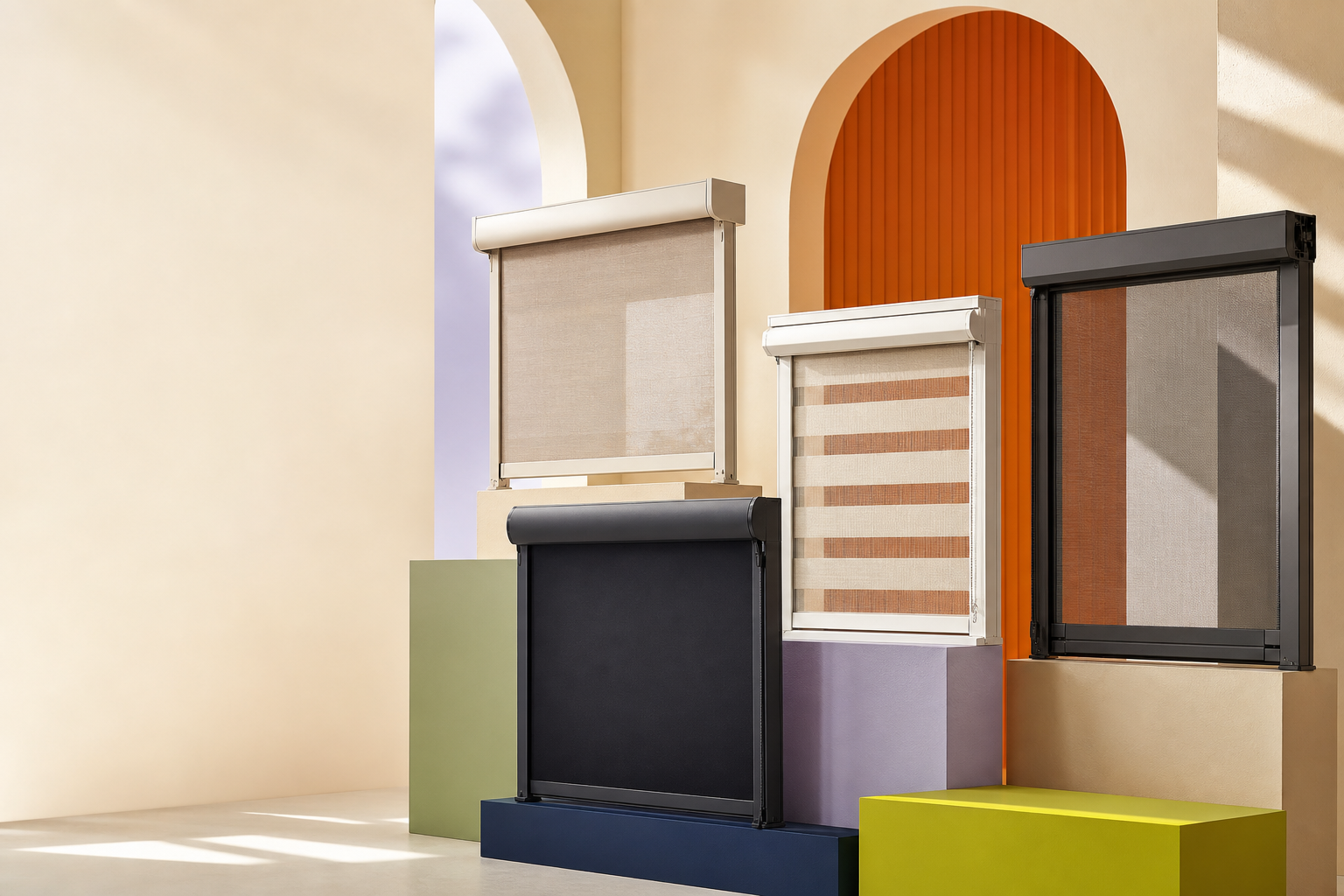 Original studio display of custom architectural shading systems